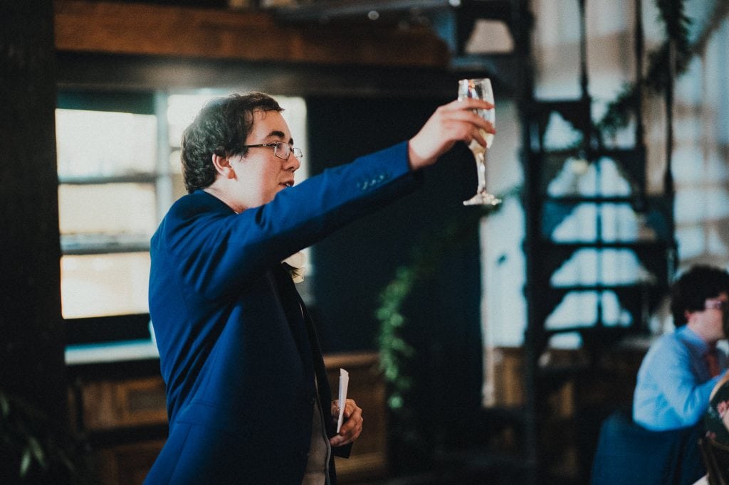 best man giving a toast