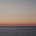 whitstable wind farm at sunset