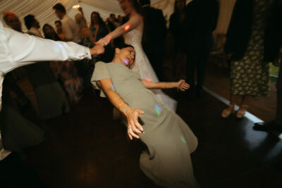 Guest dancing at wedding reception