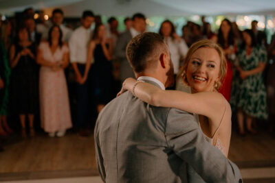 Couple dancing at wedding reception