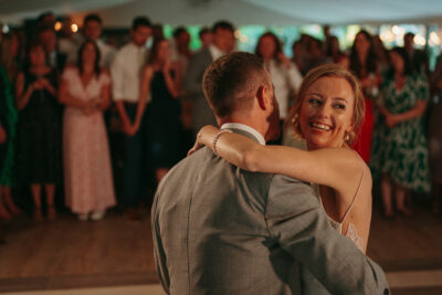 Couple's first dance at wedding reception.