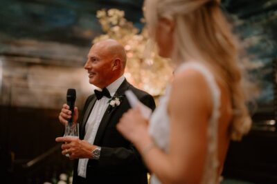 Man giving a speech at an event