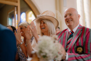 Joyful gathering at church event